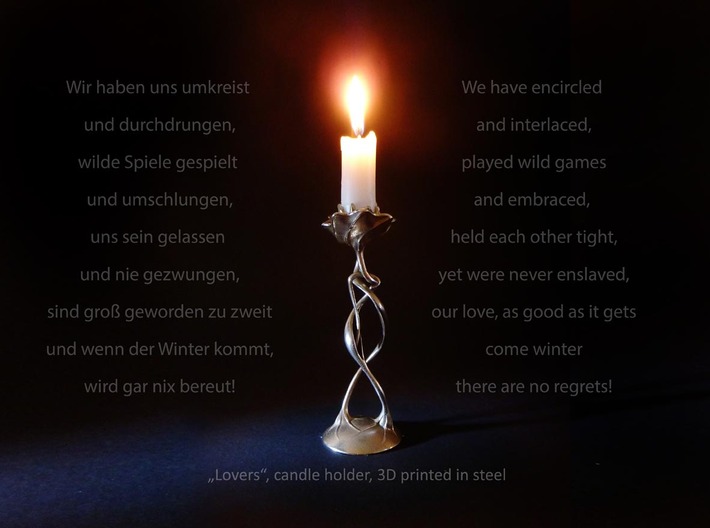 candle holder &quot;Lovers&quot; 3d printed candle holder &quot;Lovers&quot; , 3D printed in steel