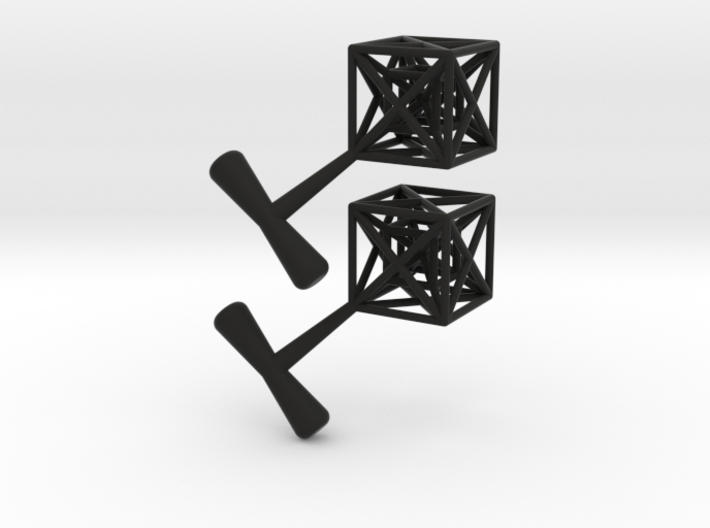 Hypercube Cuff Links 3d printed
