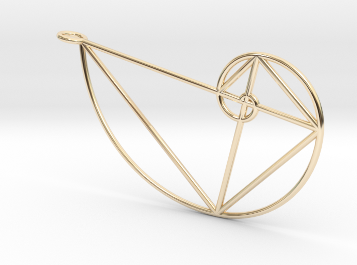Right Golden Spiral Pendant 3d printed