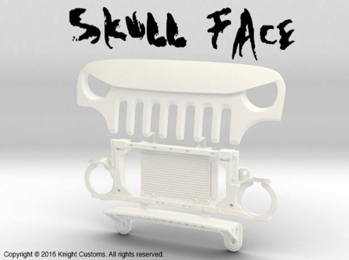 AJ30006 Skull Face Grill &amp; Mount 3d printed