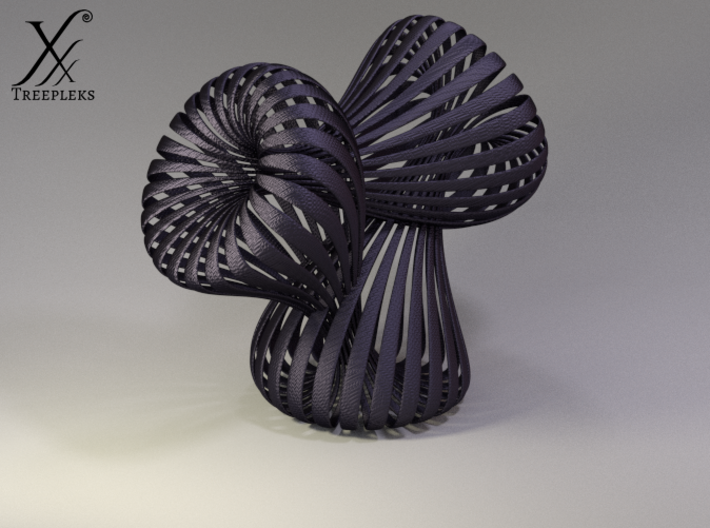 Triple Klein Bottle 3d printed Cycle render (black steel).
