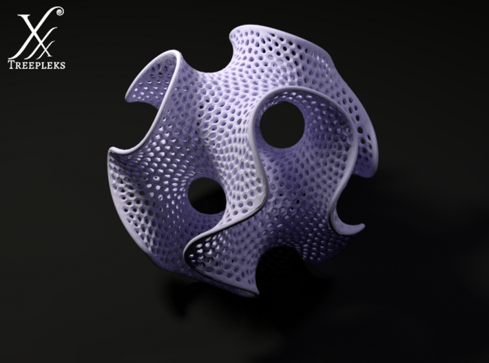 Sphero-gyroid 3d printed Viewed from the side (cycle render).