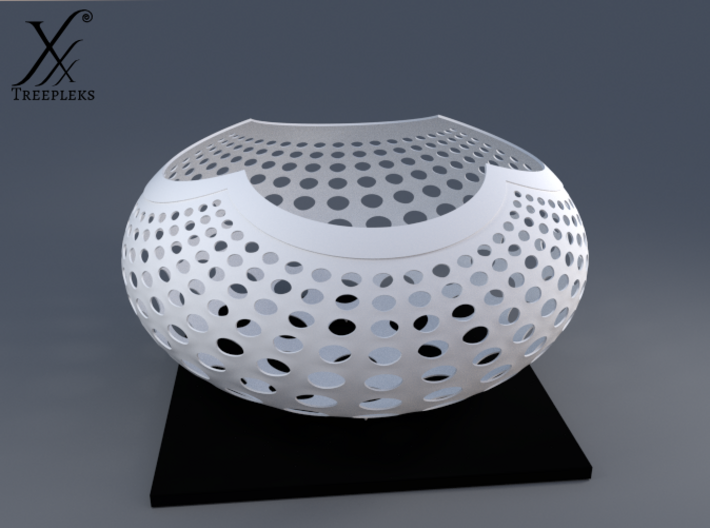 &quot;A la Vasarely&quot; Bowl (20 cm) 3d printed Cycle render in White (also printable in black).