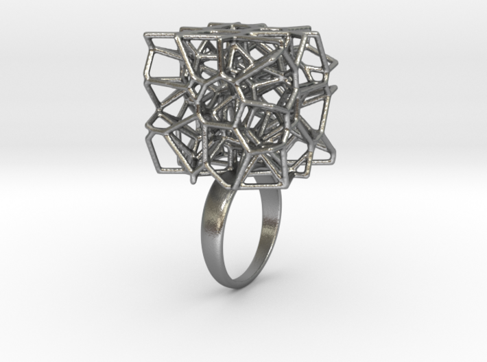 Voronoi Cube Ring (Size 7) 3d printed