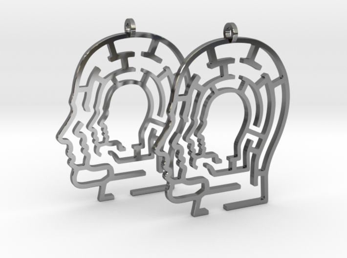 Head Maze Earrings 3d printed