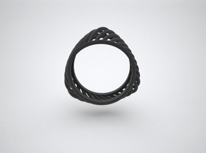 Triangular Rail Arcs Ring - Size 6.75 3d printed Render image