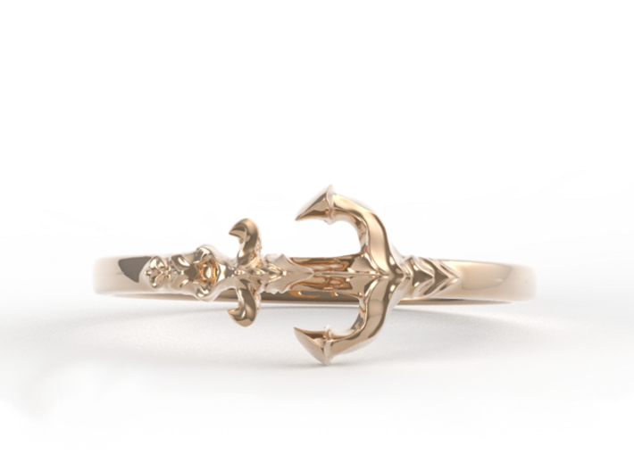 Anchor Of Hope Ring  3d printed 