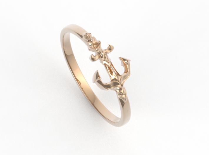 Anchor Of Hope Ring 3d printed