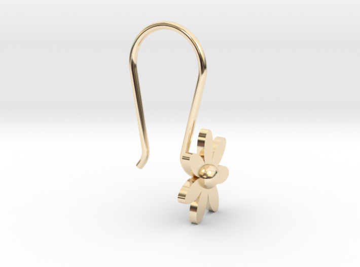 Flower Earring With Hook 3d printed