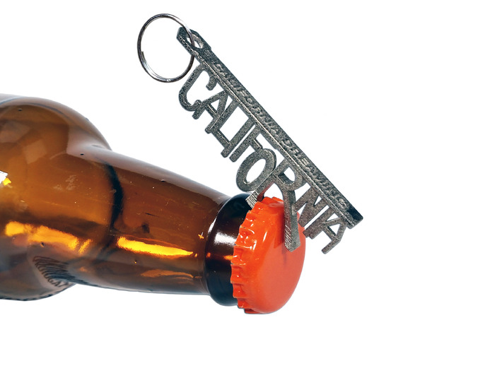 "CALIFORNIA" Bottle Opener Keychain 3d printed 