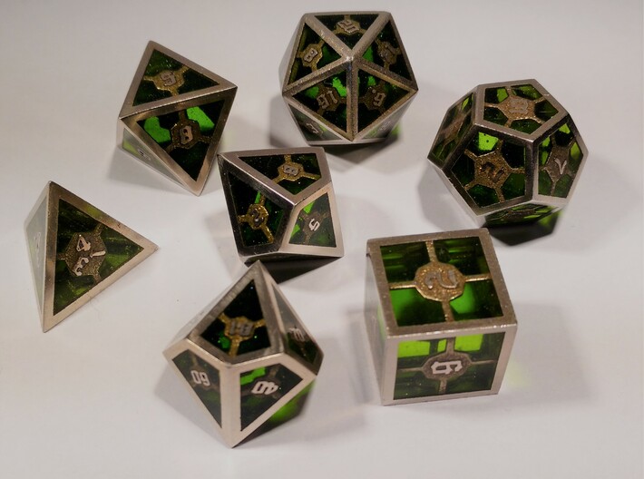 Epoxy Dice Set With Decader 3d printed Epoxy is not printed and has to be added later on by the customer