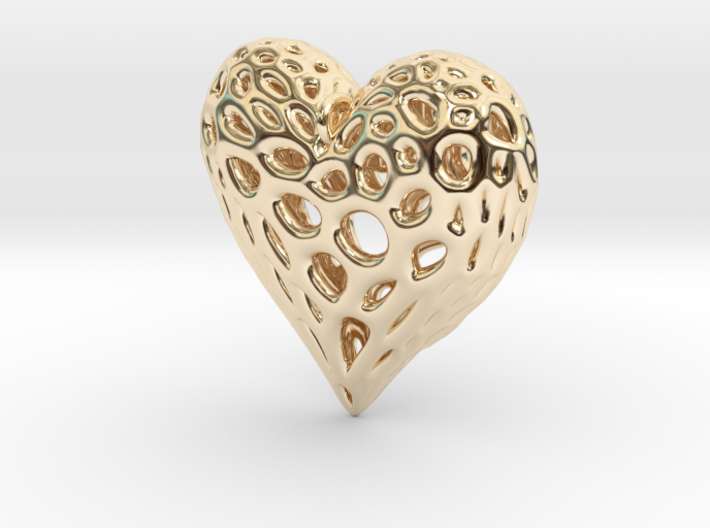 Organic Heart Necklace 3d printed