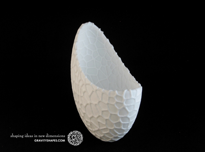 Organic flower pot / Voronoi Vase (12 cm) 3d printed Shapeways print in White Strong and Flexible Polished
