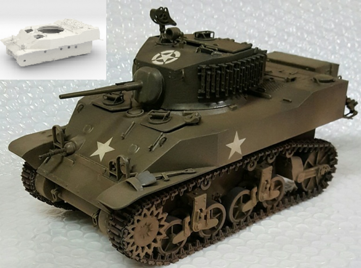1:16 USA M5A1 Body 3d printed Model contains tank body only - See render