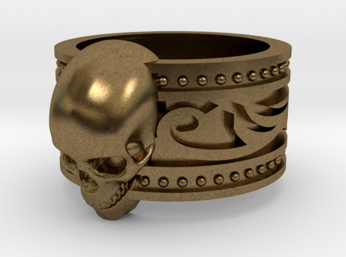Tribal Skull Ring 3d printed