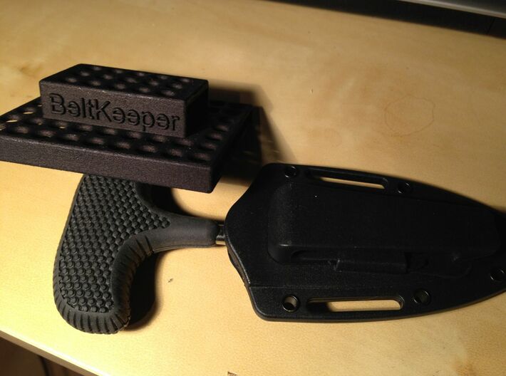 BeltKeeper - Belt clip for Secure-Ex knife sheats 3d printed BeltKeeper companion to Cold Steel SafeKeeper and similar knives with Secure-Ex sheath