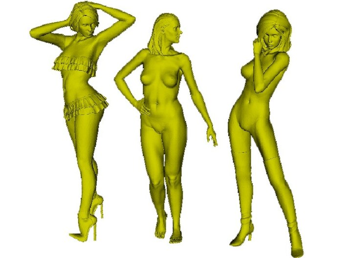 1/24 scale sexy girl figures x 3 pack B 3d printed