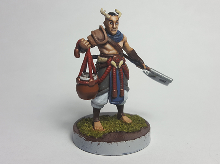 Elf Primal Barbarian 3d printed Finished model painted using acrylic paints.