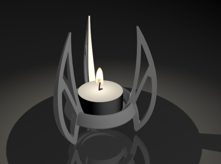 Candle 07 3d printed futuristic tea light holder