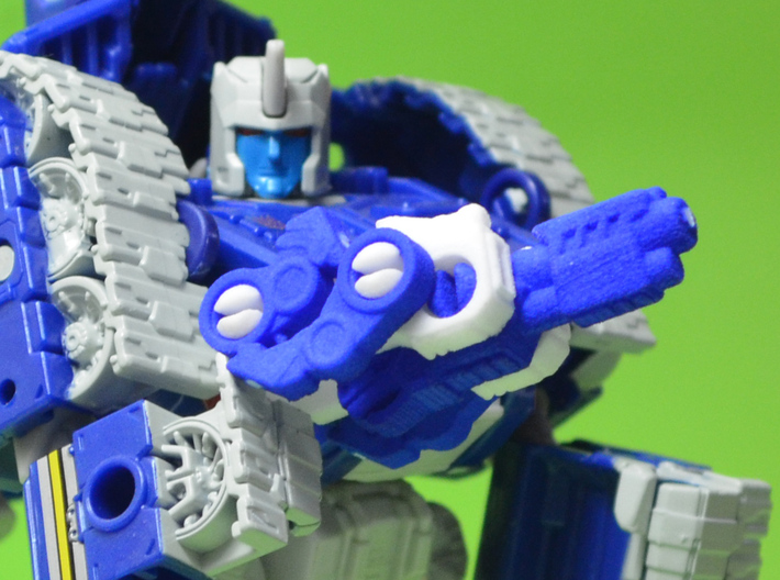 RhinoBlaster Transforming Weaponoid Kit (5mm) 3d printed Assembled kit, made with one blue and one white kit.