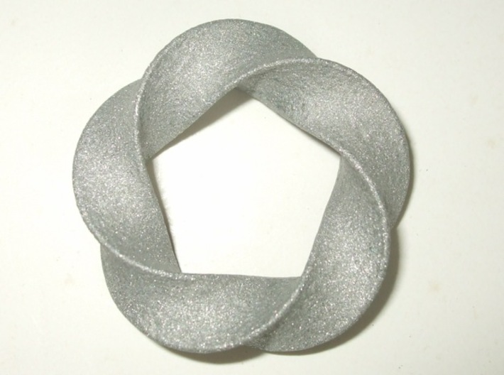 Python 3-5 Torus Knot Pendant 3d printed Python 3-5 Torus Knot Raw Aluminum