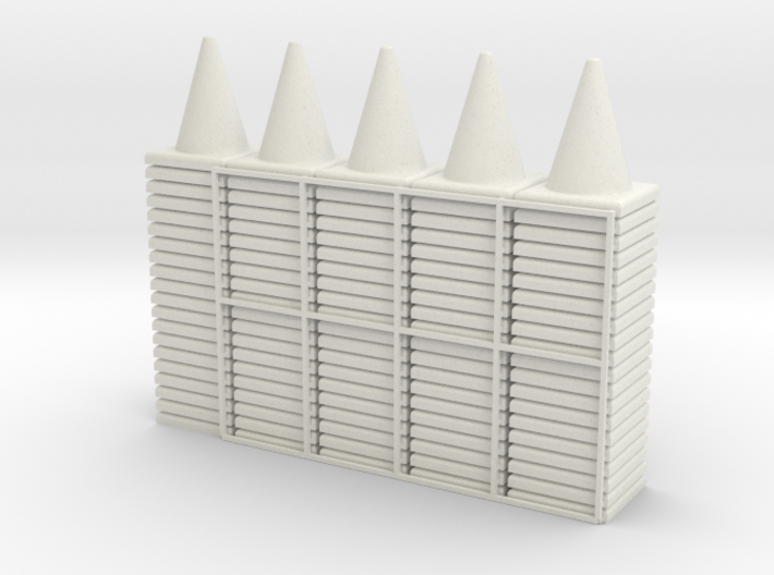 100 Traffic Cones (Stackable), 1/32 3d printed