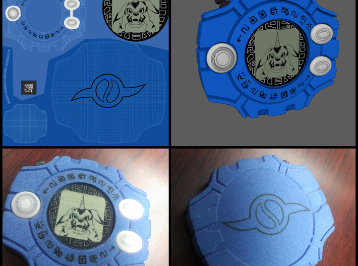 Mimi's Digivice 3d printed Preview of print with Matt's Digivice