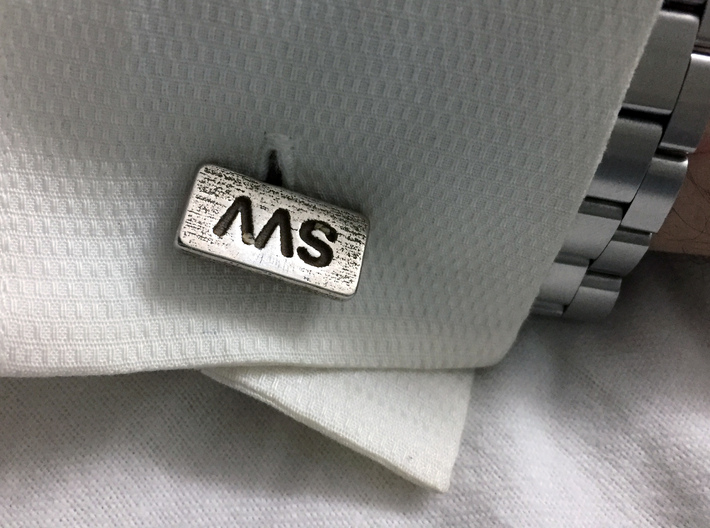Cufflink 50 3d printed Customized engraved text, stainless steel