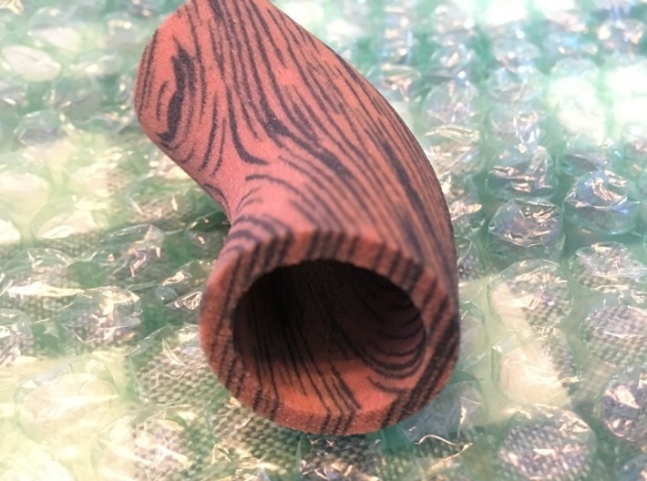 wood grain bent tube 3d printed