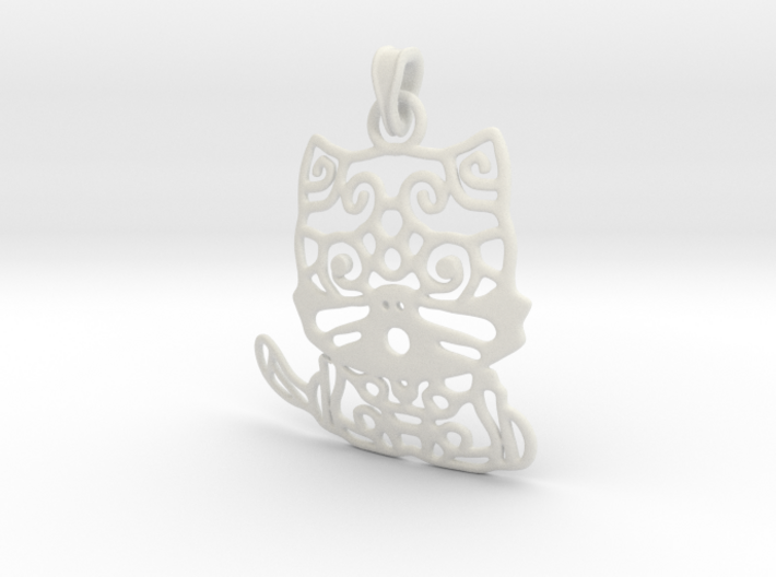 Hello Cat Pendant 3d printed