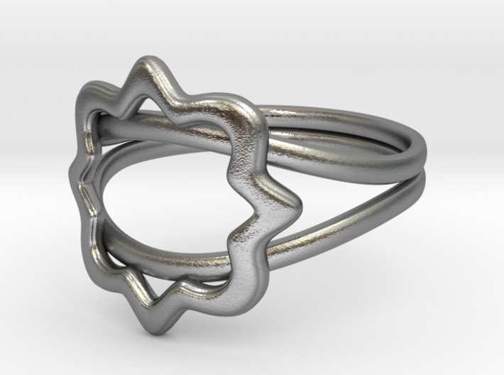 Phi Mu Quatrefoil ring 3d printed