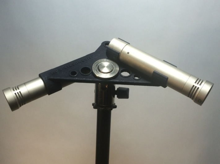 ORTF Stereo Mic Clip 19mm 3d printed Geometry will not change during your recordings.