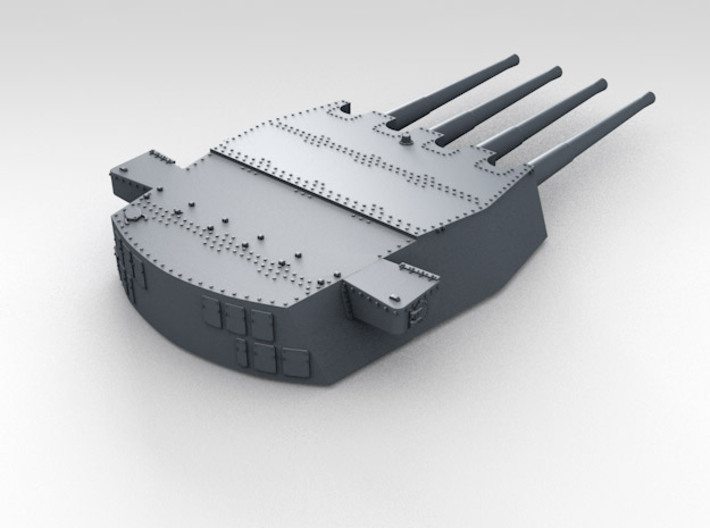1/570 HMS King George V 14" Turrets 1941 3d printed 3d render showing product detail (A Turret)