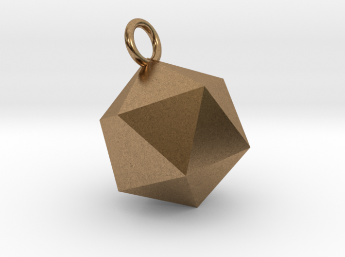 An Icosahedron Earring 3d printed An Icosahedron Earring in brass is shining.