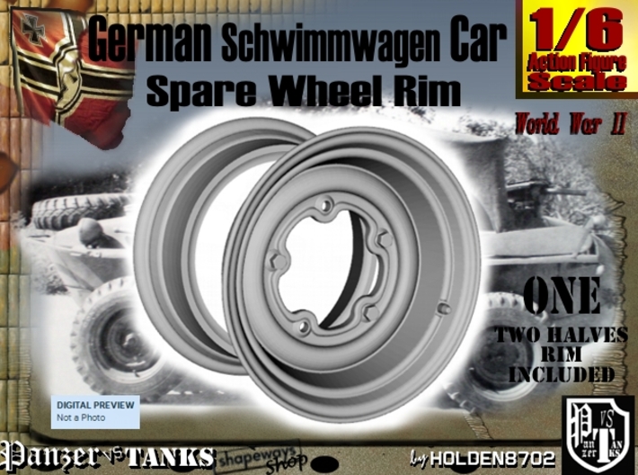 1-6 Schwimmwagen Spare wheel 3d printed