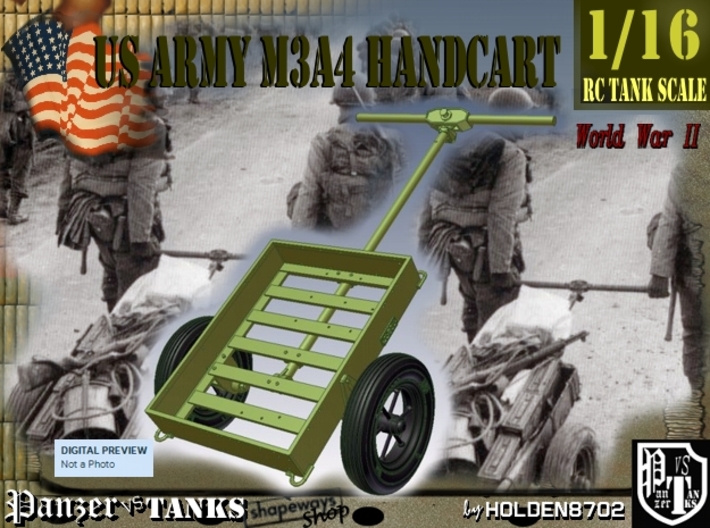 1-16 M3A4 Handcart 3d printed