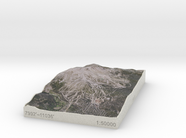 Mammoth Mtn, California, USA, 1:50000 3d printed 