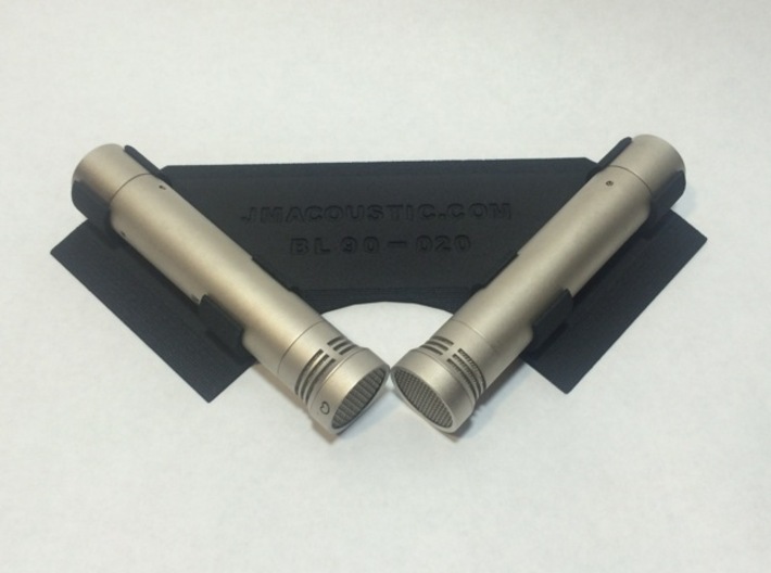 Stereo Boundary Mic Clip 90/22mm 3d printed Microphones shown for clarity. Boundary Layer Microphone Clip.