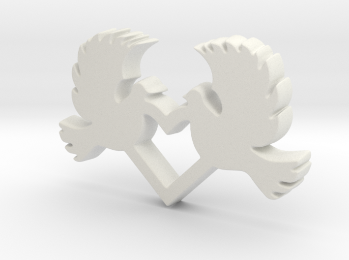 Doves with Heart V2 Pendant - Amour Collection 3d printed