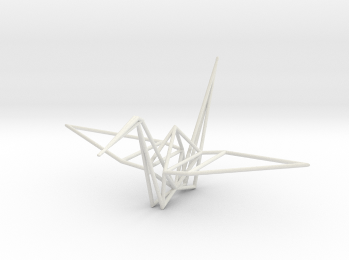 Wireframe Origami Crane 3d printed