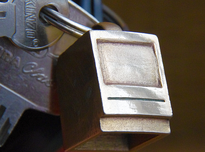 Macintosh SE/Plus Keychain item [25mm] 3d printed Raw Bronze (home polished)