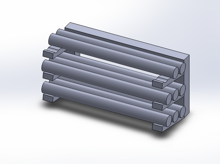 Pipe Storage Rack - Loaded 3d printed