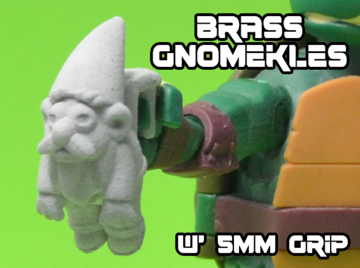 Brass Gnomeckles (5mm) 3d printed White strong and flexible print, shown w' primer for visibility.