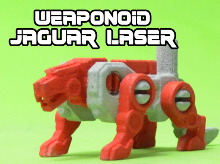 Jaguar Laser Transforming Weaponoid Kit (5mm) 3d printed White strong and flexible print, hand painted.