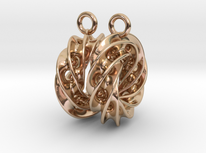 Twisted Scherk Linked 4,3 Torus Knots Earrings 3d printed