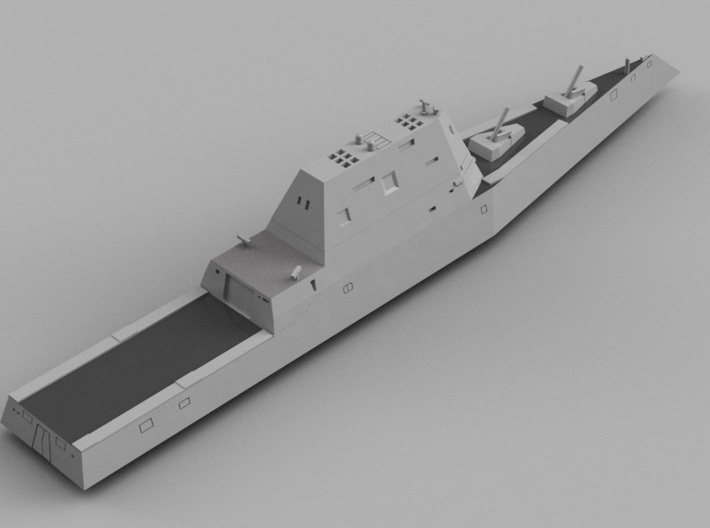 1/1800 USS Zumwalt 3d printed Computer software render