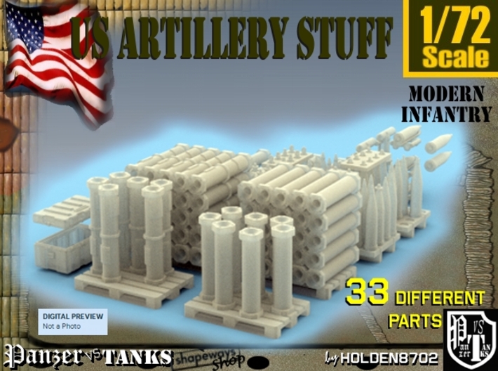1-72 US Artillery Stuff 3d printed