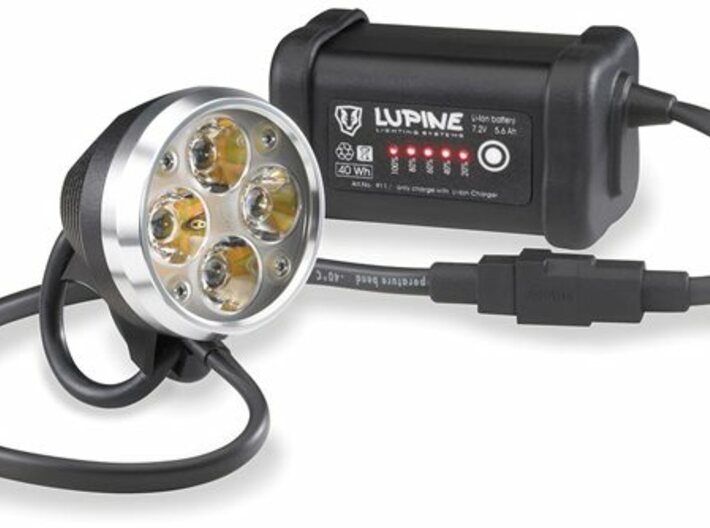 Camera interface bike headlamp mount - Lupine V1.2 3d printed Example of a compatible Lupine light - Wilma series 6