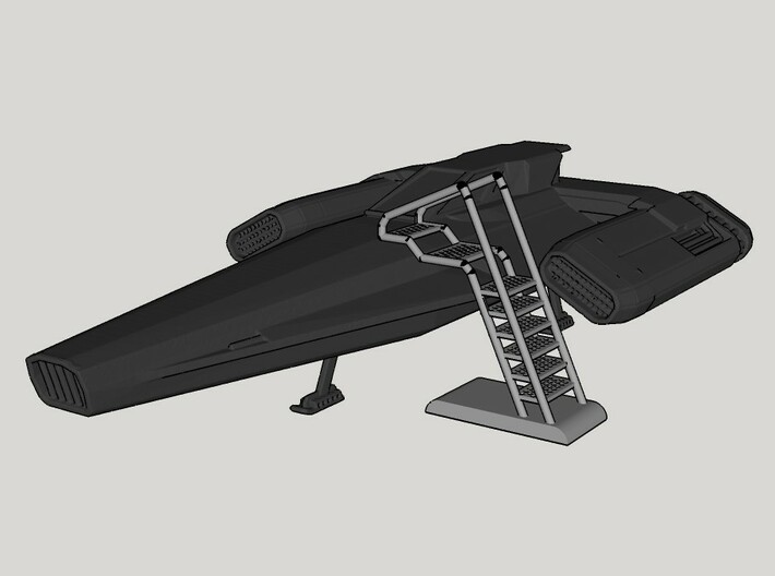Access Ladder: Blackbird, Viper, StealthStar (BSG) 3d printed Shown with similarly scaled accessories for illustrative purposes. Additional items not included.