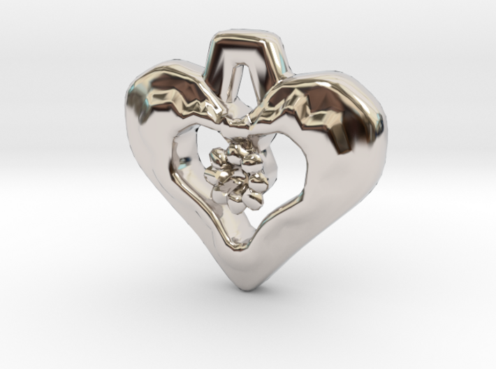 Heart Pendant with Gem holder 3d printed